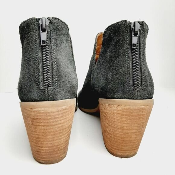 SUSINA | Carina Lea Genuine Suede Peep Toe Ankle Cut-Out Booties Sz 8.5 M - Picture 7 of 12